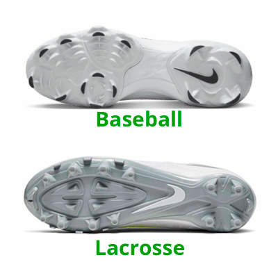 Baseball vs Lacrosse CLeats Sole Design